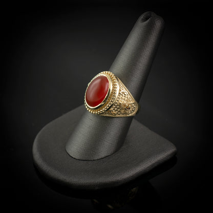 Gold Masonic Red Onyx Statement Ring Karma Blingz
