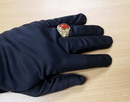 Gold Masonic Red Onyx Statement Ring Karma Blingz