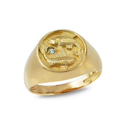 Yellow Gold Genuine Birthstone Zodiac Ring Karma Blingz