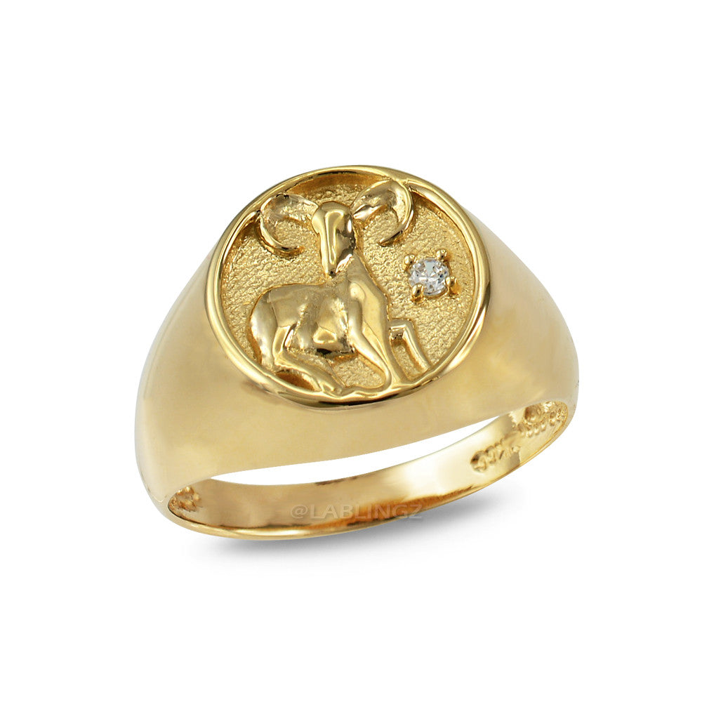 Yellow Gold Genuine Birthstone Zodiac Ring Karma Blingz