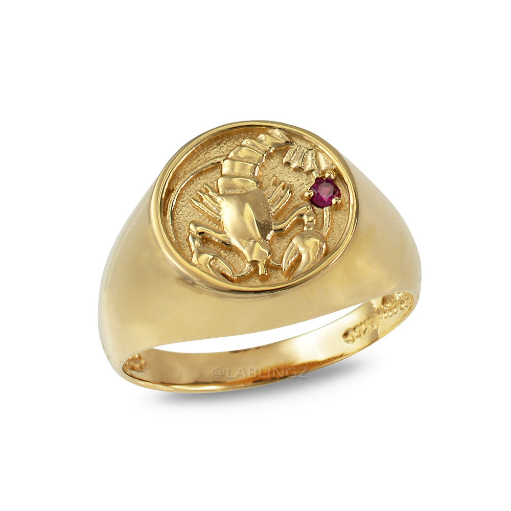 Yellow Gold Genuine Birthstone Zodiac Ring Karma Blingz