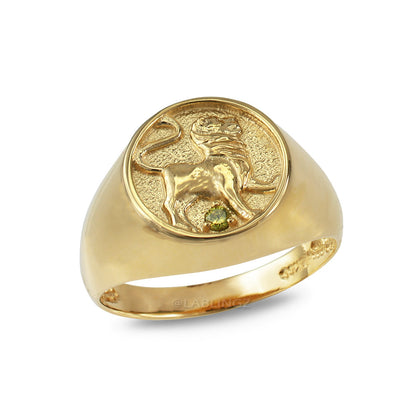 Yellow Gold Genuine Birthstone Zodiac Ring Karma Blingz