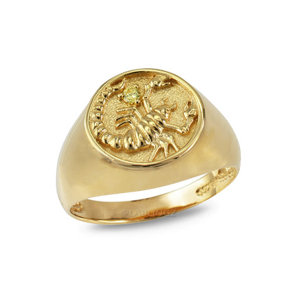 Yellow Gold Genuine Birthstone Zodiac Ring Karma Blingz