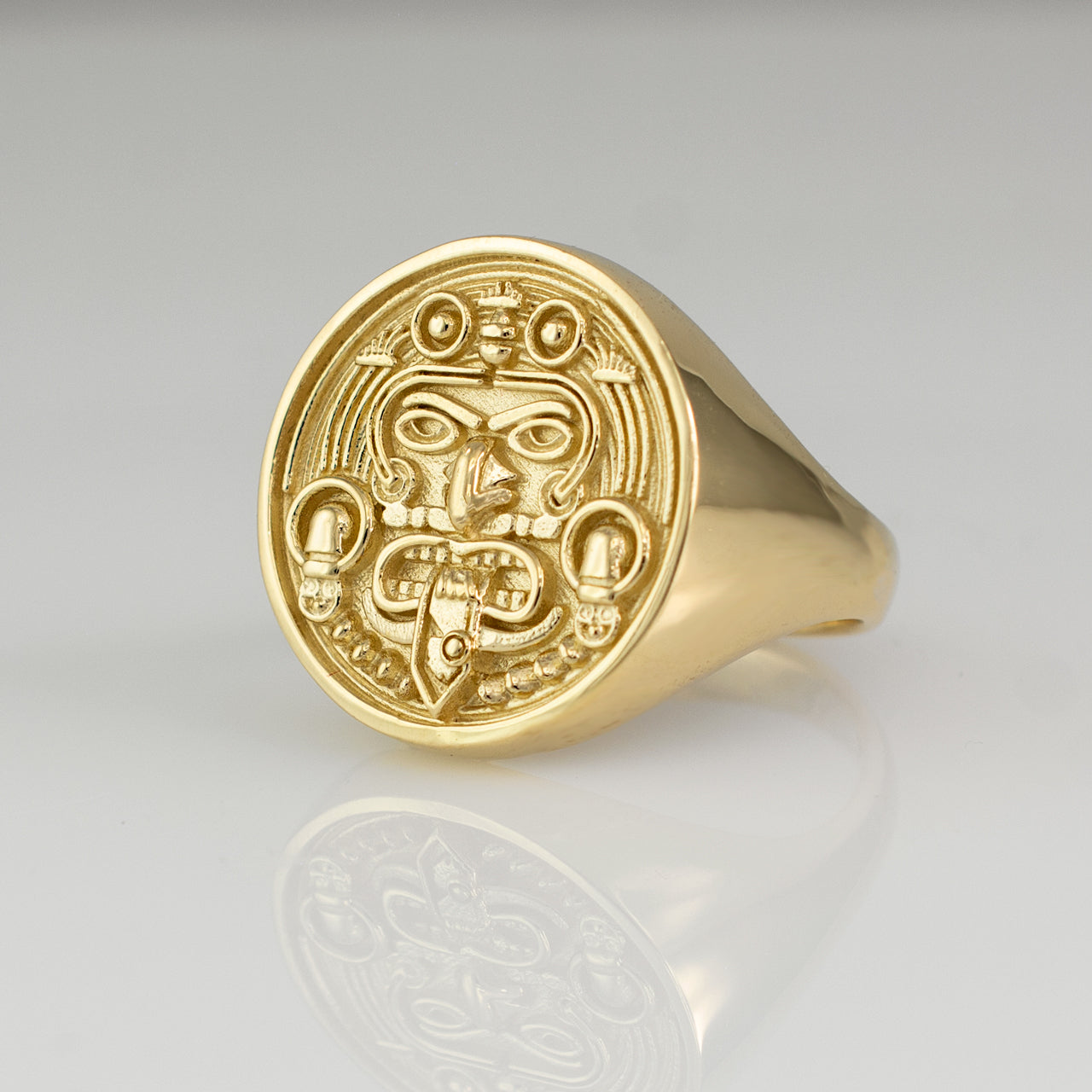 Gold Aztec Mayan Sun Statement Ring Karma Blingz