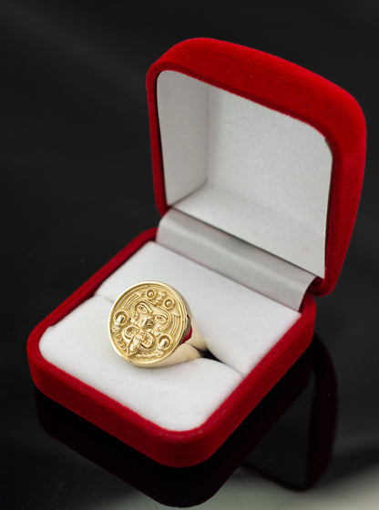 Gold Aztec Mayan Sun Statement Ring Karma Blingz