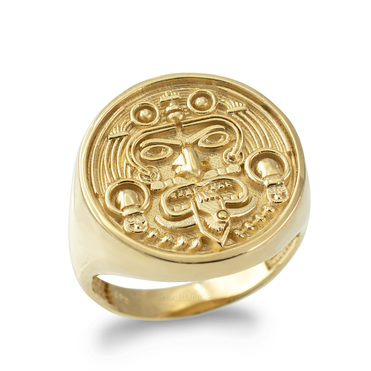 Gold Aztec Mayan Sun Statement Ring Karma Blingz