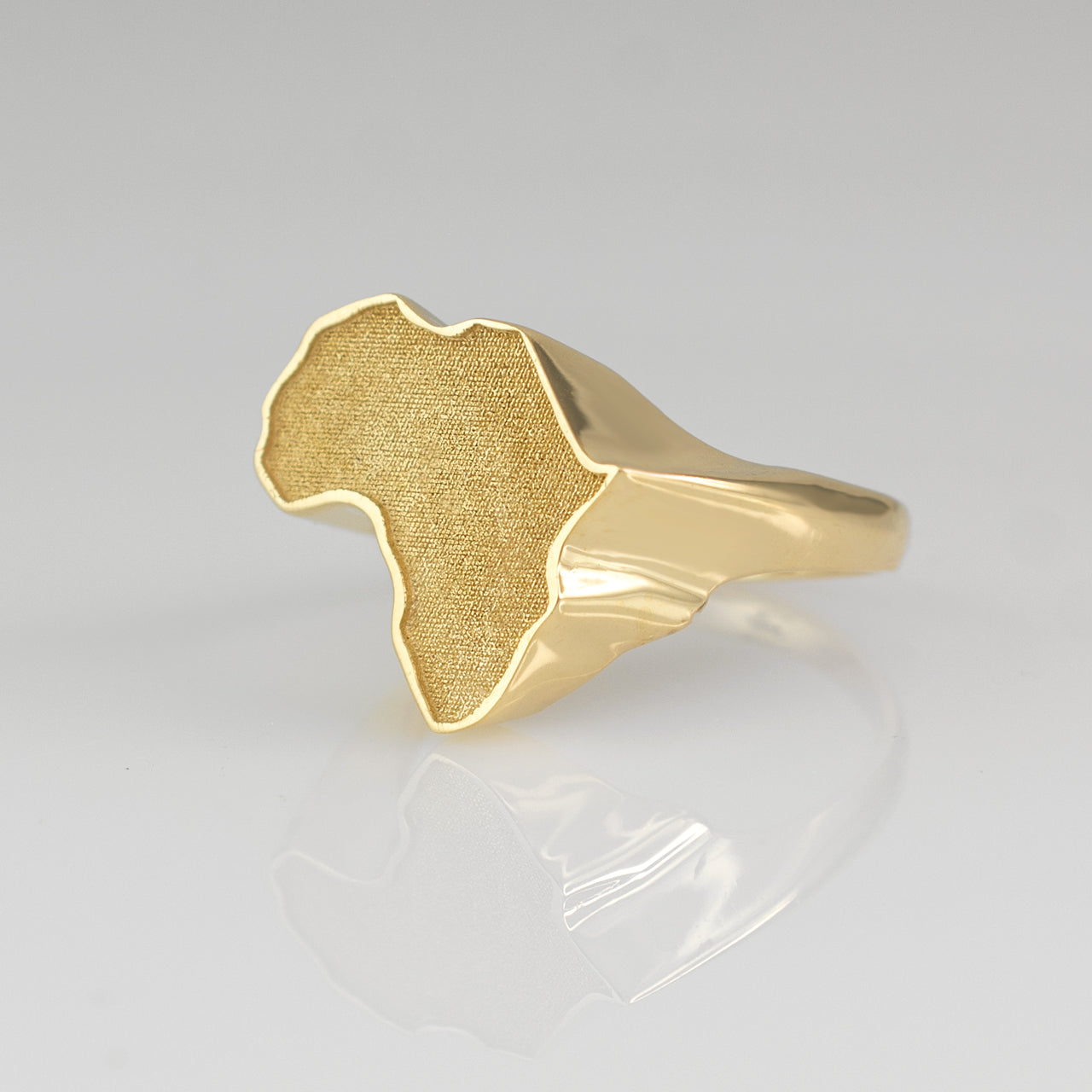 Solid Gold Africa Ring Karma Blingz