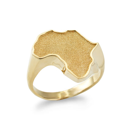 Solid Gold Africa Ring Karma Blingz
