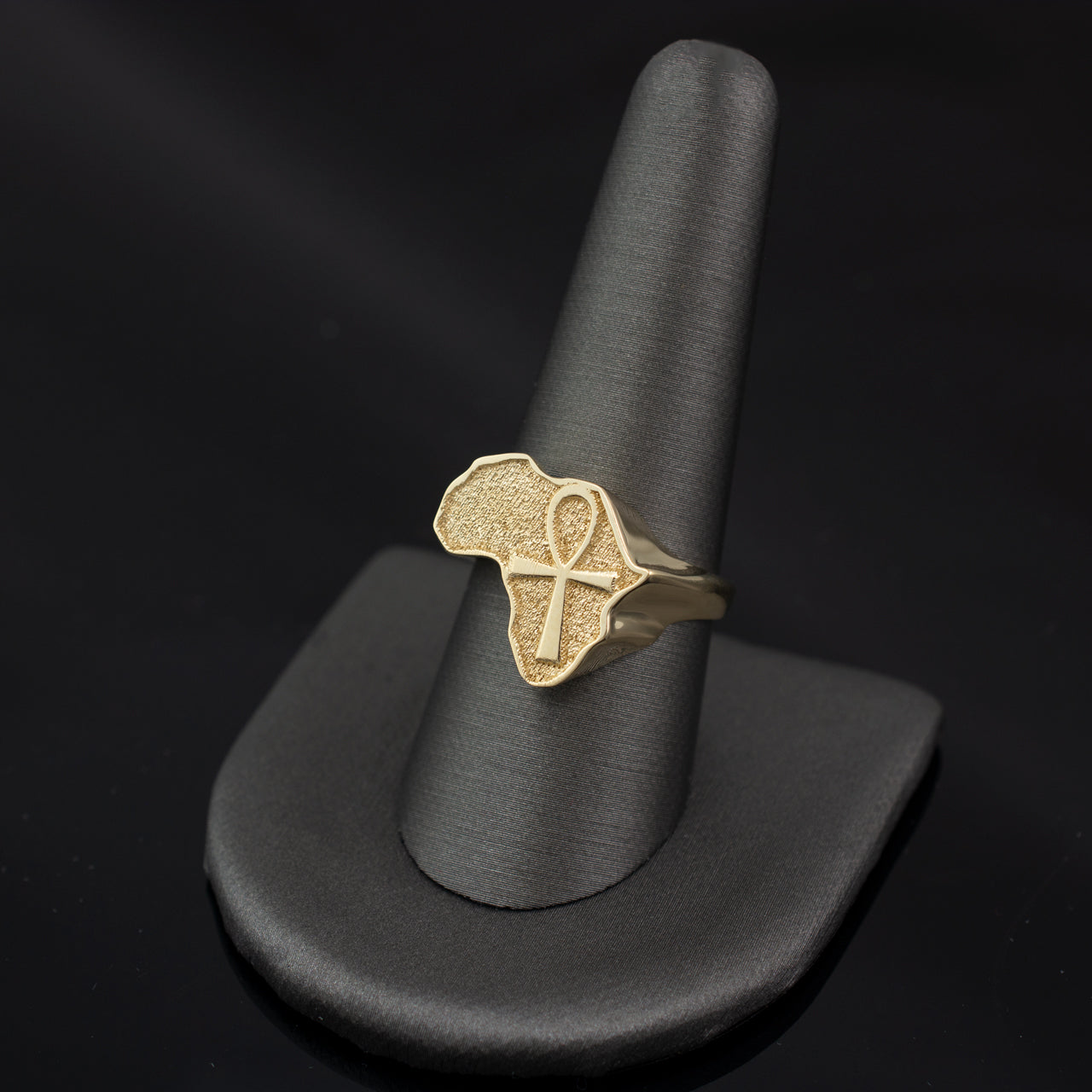 Solid Gold Egyptian Ankh Africa Ring Karma Blingz