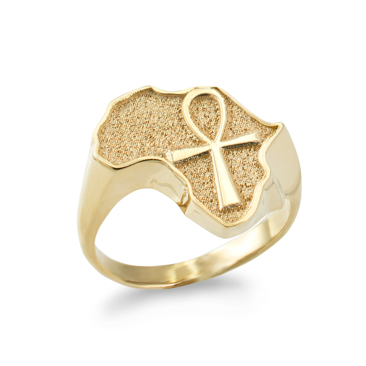 Solid Gold Egyptian Ankh Africa Ring Karma Blingz