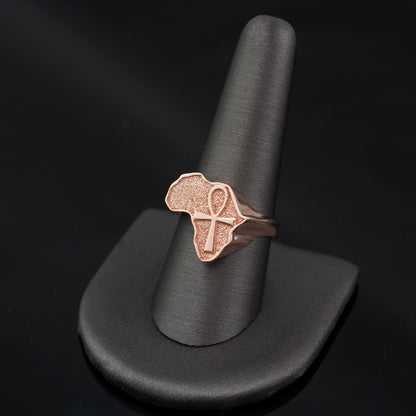 Solid Gold Egyptian Ankh Africa Ring Karma Blingz