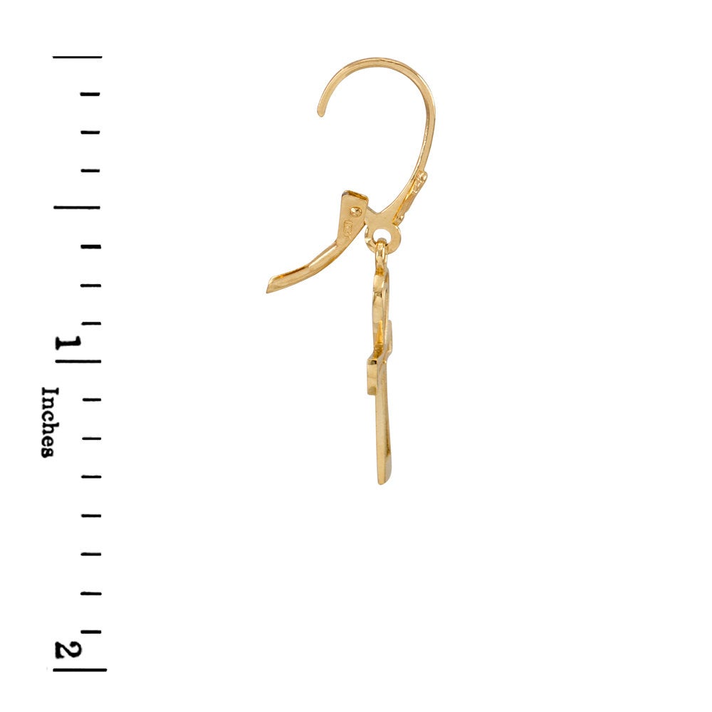 14K Gold Egyptian Ankh Cross Earrings (yellow, white, rose gold) Karma Blingz