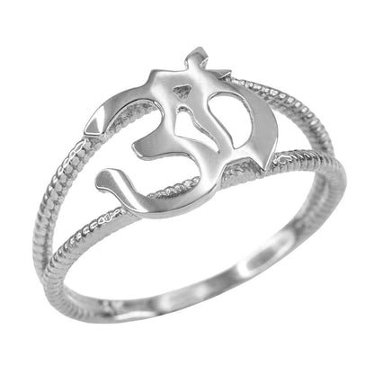 925 Sterling Silver Om Dainty Yoga Ring Karmablingz