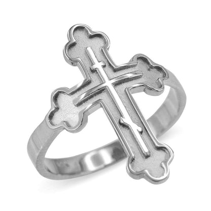 Sterling Silver Russian Eastern Orthodox Cross Ring Karma Blingz