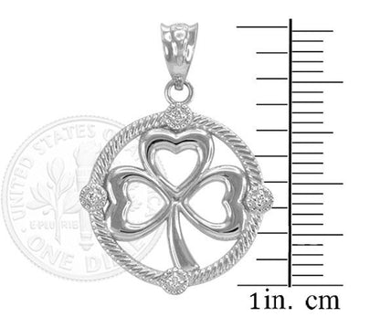 Gold Irish Shamrock Clover Diamond Pendant Necklace (10k, 14k, yellow, white, rose gold) Karma Blingz