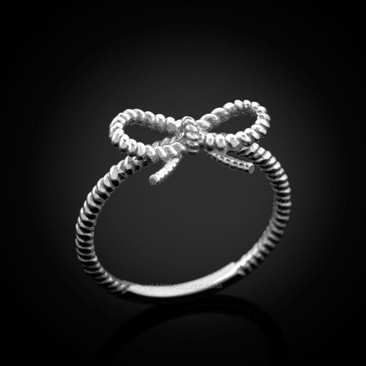 Sterling Silver Infinity Bow Knot Ladies Ring Karma Blingz