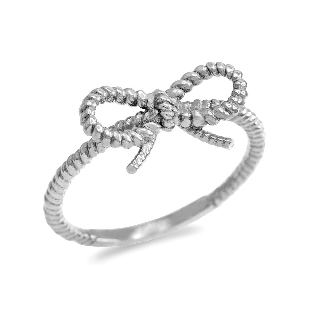 Sterling Silver Infinity Bow Knot Ladies Ring Karma Blingz