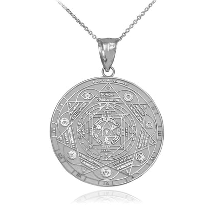 Gold Om 7 Chakras Calendar Yoga Meditation Necklace (yellow, white, rose gold) Karma Blingz