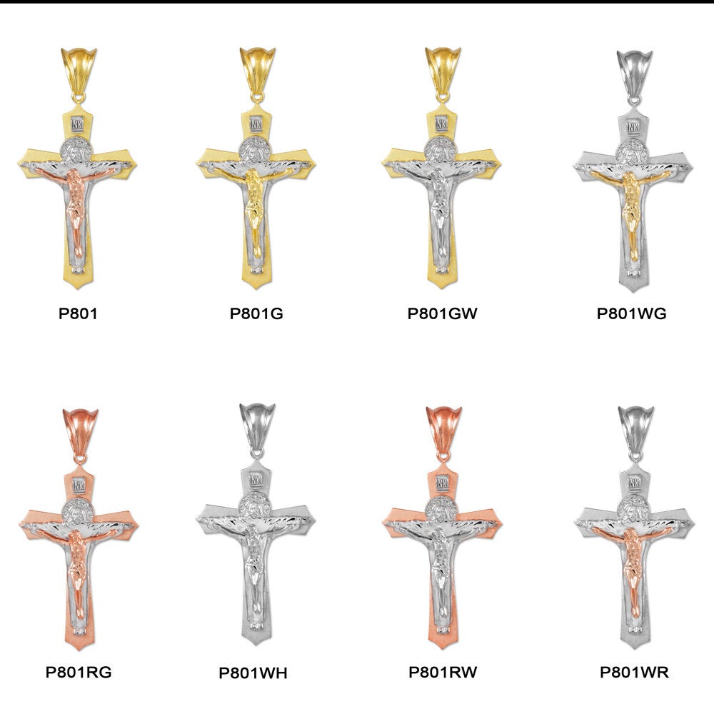 Gold Holy Trinity Crucifix CZ Hip-Hop Cross Pendant Karma Blingz