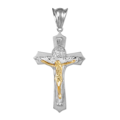 Gold Holy Trinity Crucifix CZ Hip-Hop Cross Pendant Karma Blingz