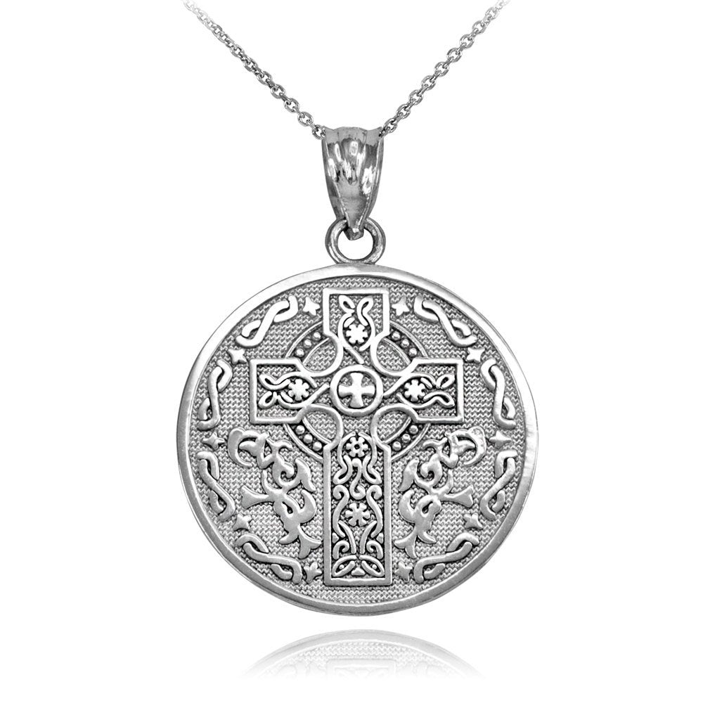Sterling Silver Irish Blessing Celtic Cross Reversible Necklace Karma Blingz