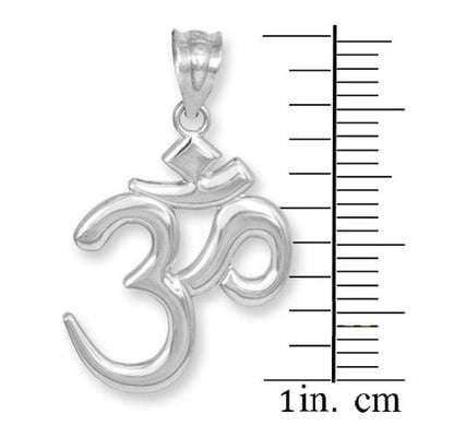 Sterling Silver Om (Aum) Yoga Charm Pendant Necklace Karma Blingz