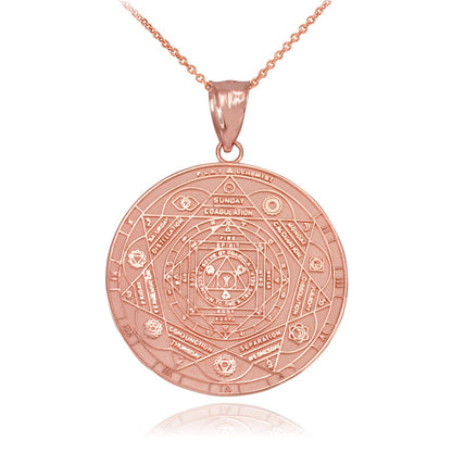 Gold Om 7 Chakras Calendar Yoga Meditation Necklace (yellow, white, rose gold) Karma Blingz