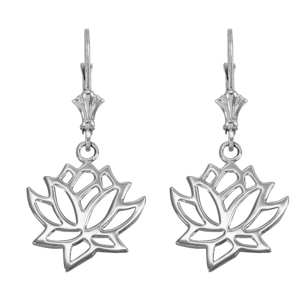 Sterling Silver Lotus Flower Yoga Earrings Karma Blingz