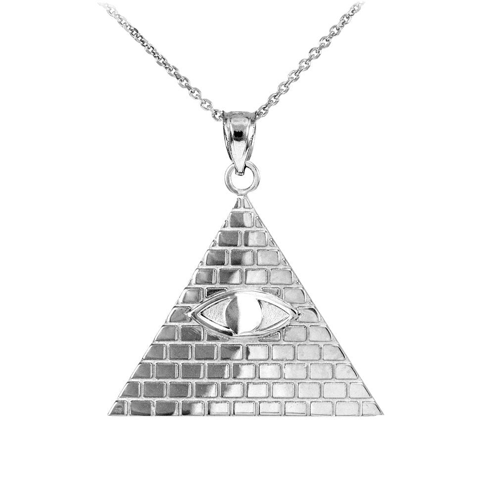 Sterling Silver Illuminati All Seeing Eye Pendant Necklace Karma Blingz