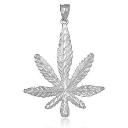 Solid Gold Marijuana Leaf Cannabis Pendant Karma Blingz