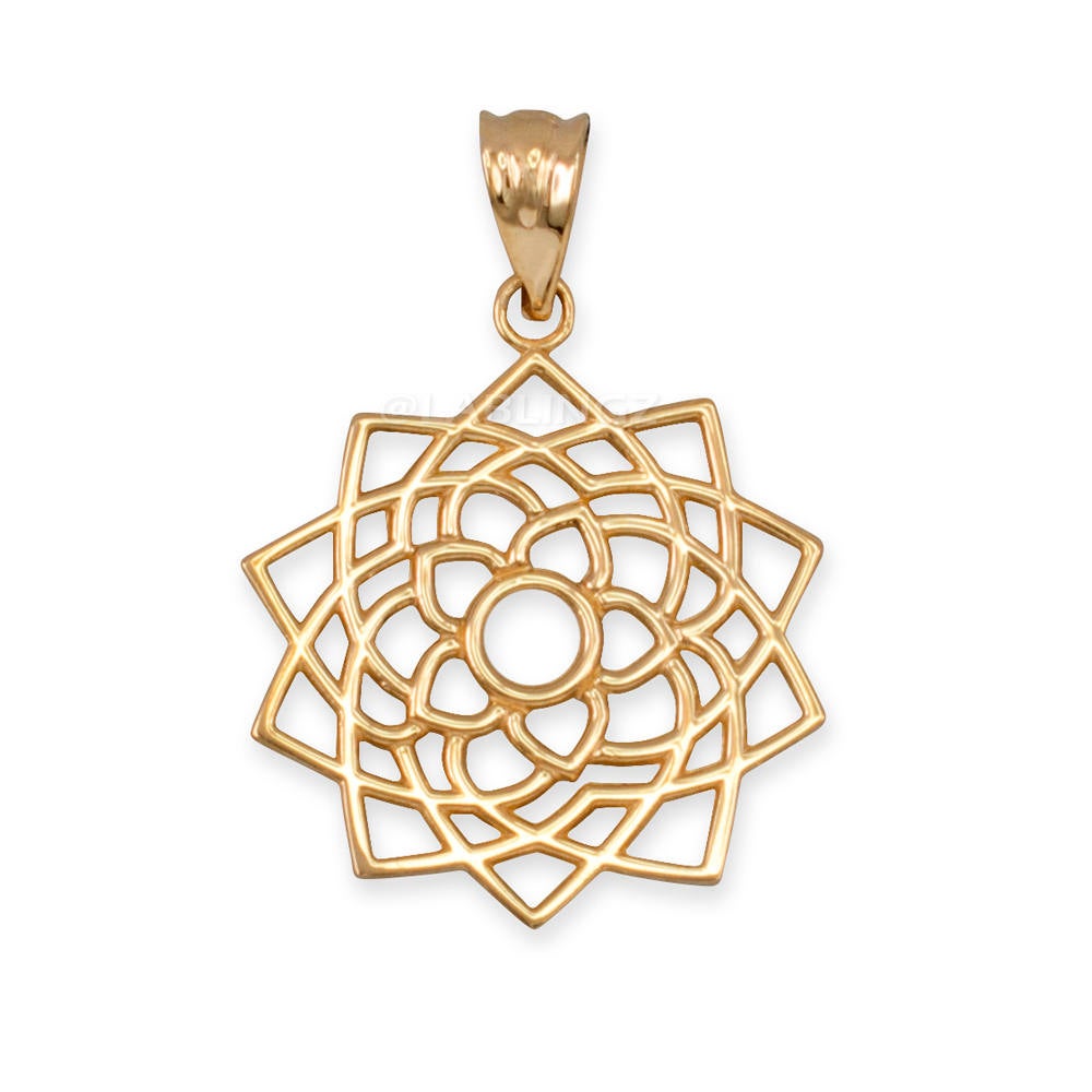Gold Sahasrara (Unity) Chakra Yoga Jewelry Pendant Necklace (yellow, white, rose gold, 10k, 14k) Karma Blingz