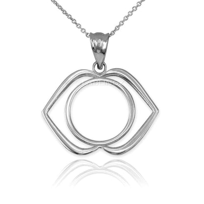 Gold Ajna Chakra (3rd eye) Pendant Necklace (yellow, white, rose gold, 10k, 14k) Karma Blingz