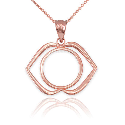 Gold Ajna Chakra (3rd eye) Pendant Necklace (yellow, white, rose gold, 10k, 14k) Karma Blingz