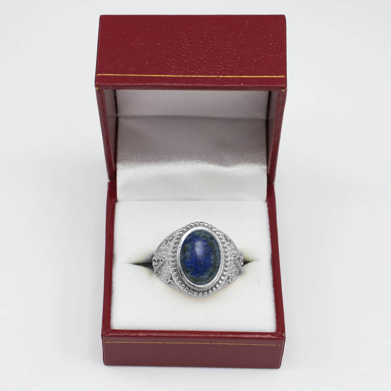 Sterling Silver Masonic Ring with Lapis Lazuli Gemstone Karma Blingz