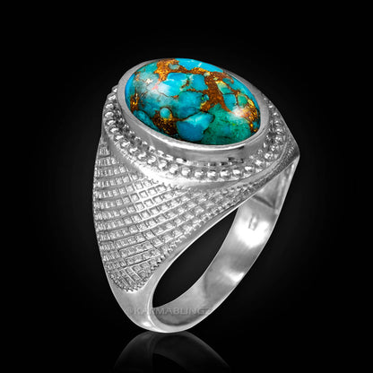 Sterling Silver Blue Copper Turquoise Statement Ring Karma Blingz