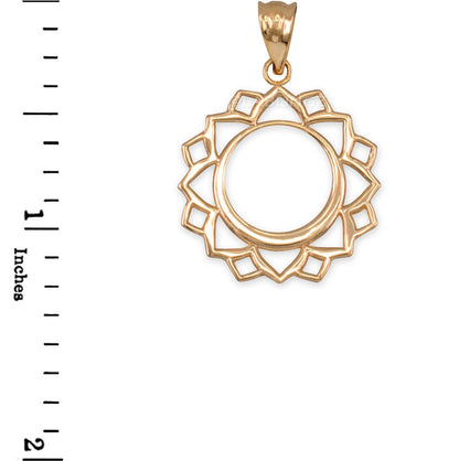 Gold Vishuddha (Communication) Chakra Yoga Pendant Necklace (yellow, white, rose gold, 10k, 14k) Karma Blingz
