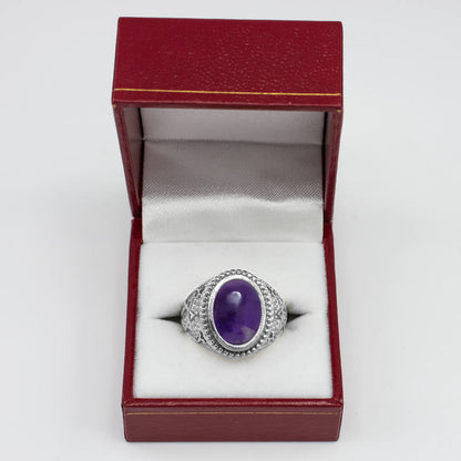 Sterling Silver Star of David Purple Amethyst Jewish Ring Karma Blingz
