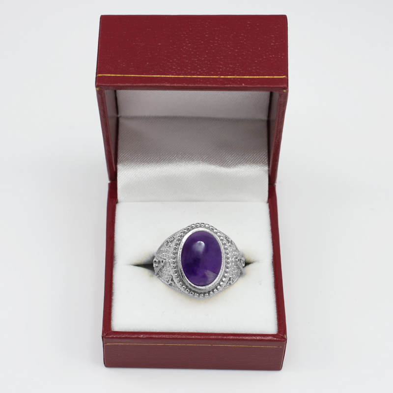 Sterling Silver Masonic Ring Purple Amethyst February Birthstone Karma Blingz