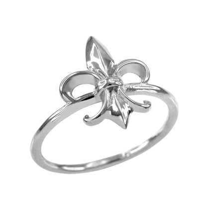 Sterling Silver Fleur-de-Lis Ladies Ring Karma Blingz