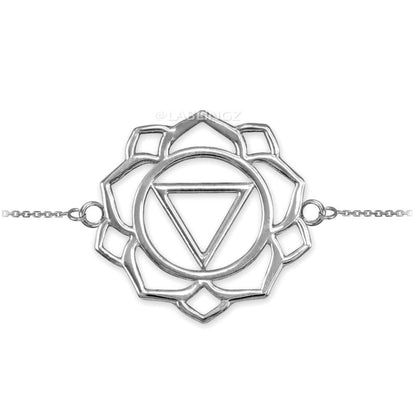 Silver Manipura (Confidence) Chakra White Lotus Yoga Bracelet Karma Blingz