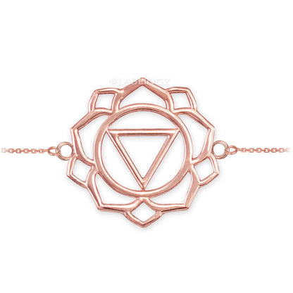 14K Gold Manipura (Confidence) Chakra Yoga Lotus Bracelet (yellow, white, rose gold) Karma Blingz
