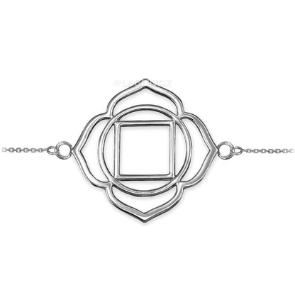 Sterling Silver Muladhara (Root) Chakra Yoga Mantra Bracelet Karma Blingz