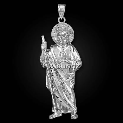 Gold Saint Jude Large Pendant (yellow, white, rose gold, 10k, 14k) Karma Blingz