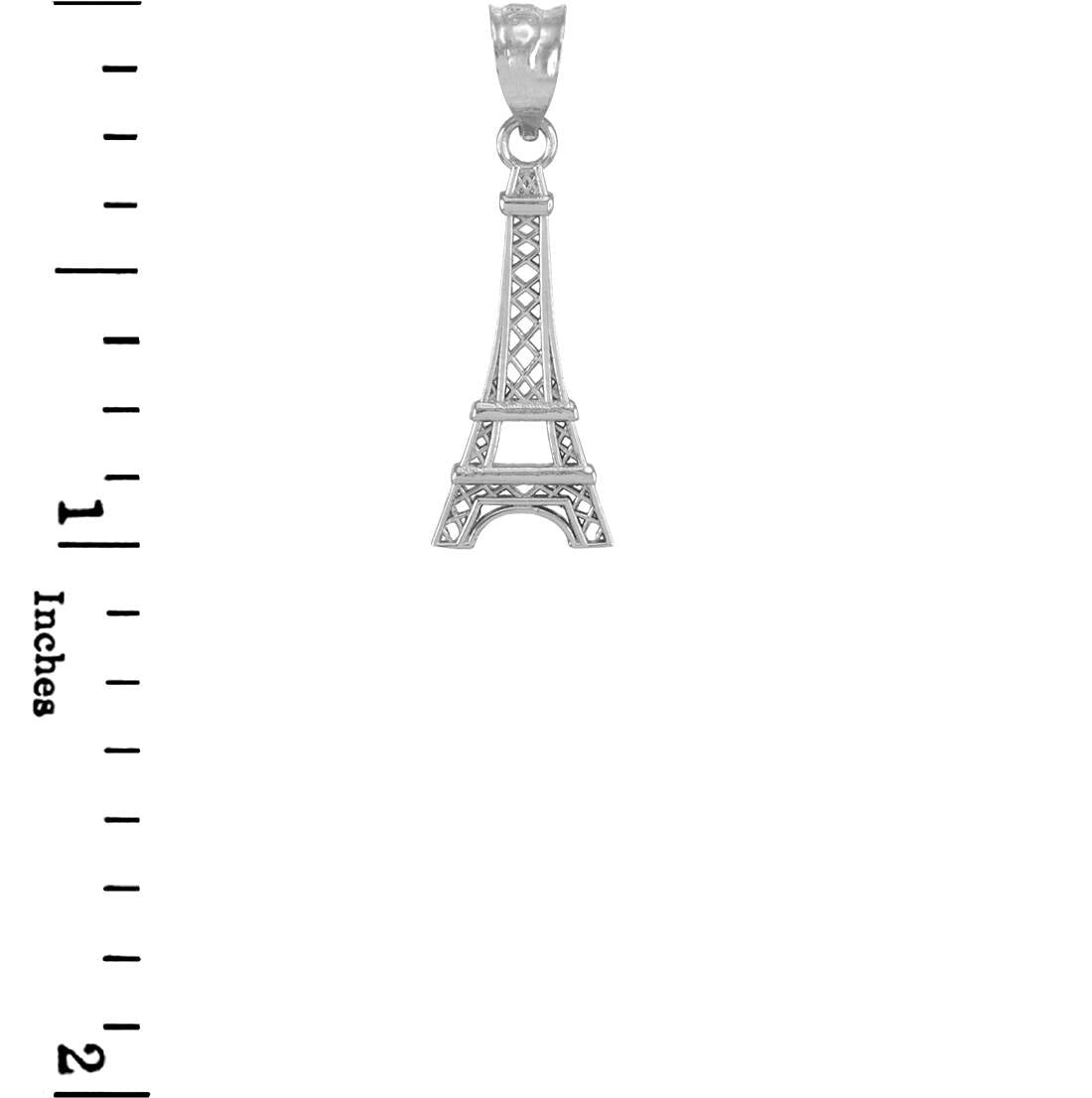 Gold Paris Eiffel Tower Charm Necklace (yellow, white, rose gold, 10k, 14k) Karma Blingz