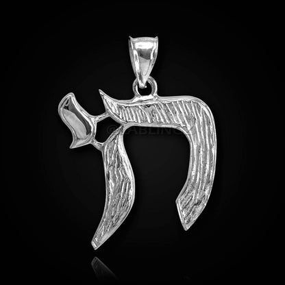Solid Sterling Silver Hebrew Chai Jewish Symbol Pendant Karma Blingz