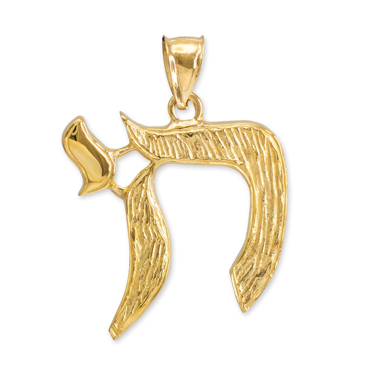 Solid Gold Hebrew Chai Jewish Symbol Pendant (yellow, white, rose gold, 10k, 14k) Karma Blingz