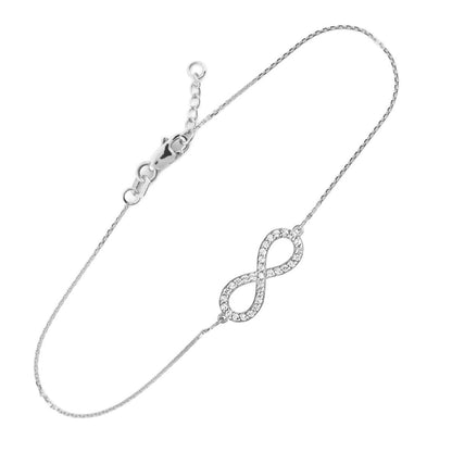 14K Gold Diamond Pave Infinity Bracelet (yellow, white, rose gold) Karma Blingz