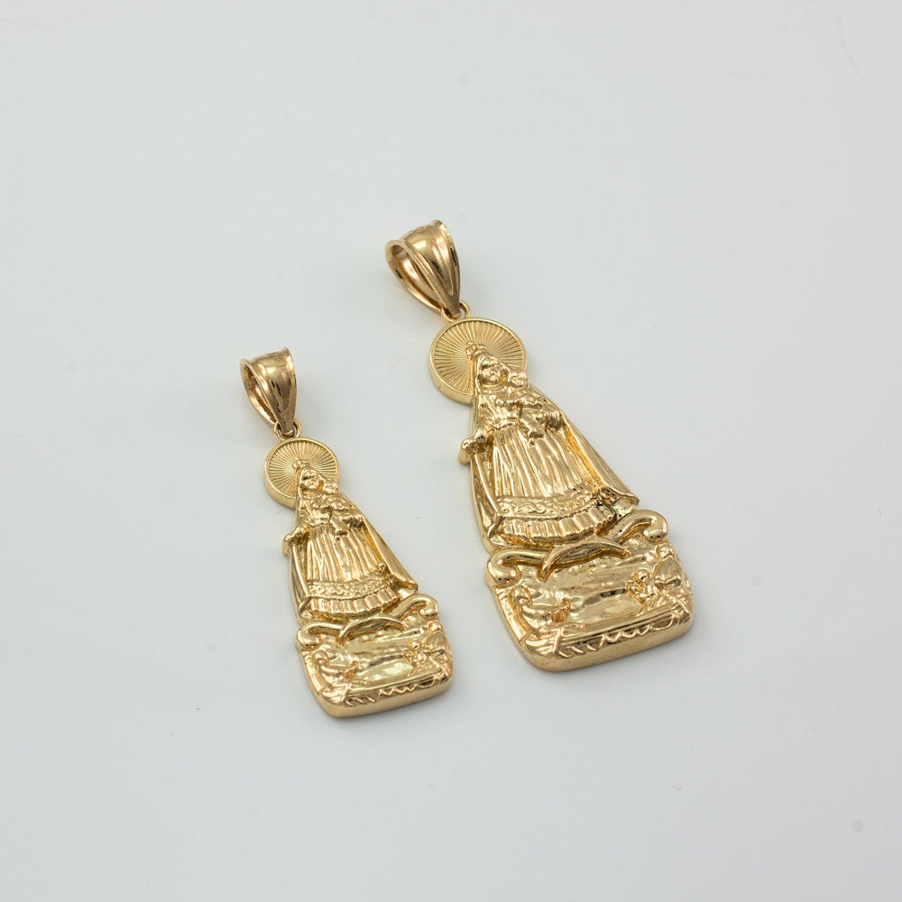 Our Lady of Cobre Gold Pendant (small, large, 10k, 14k, yellow, white, rose gold) Karma Blingz