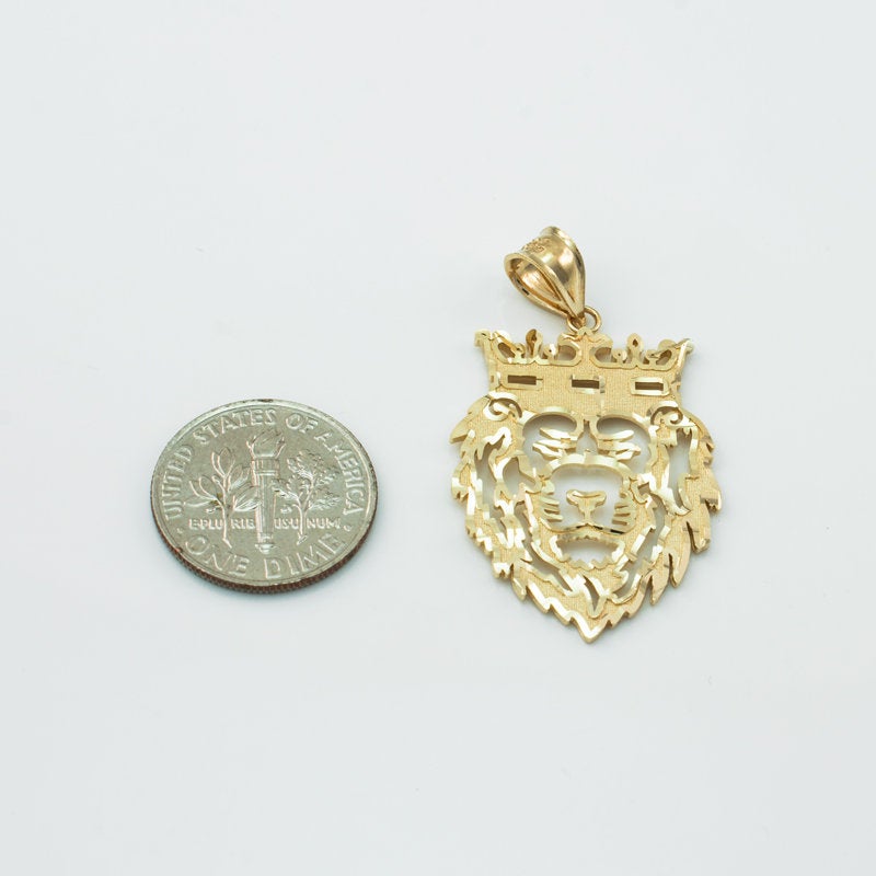 Gold Lion King DC Pendant (small, large, 10k, 14k, yellow, white, rose gold) Karma Blingz
