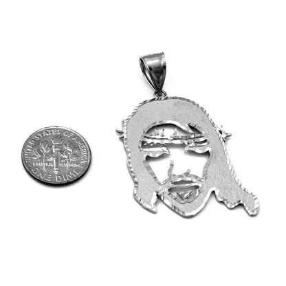 Sterling Silver Jesus Face DC Pendant (small, medium, large) Karma Blingz